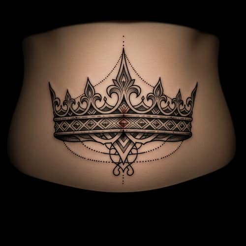 Unique Tribal Crown Tattoo Design - Primal & Sacred Artwork