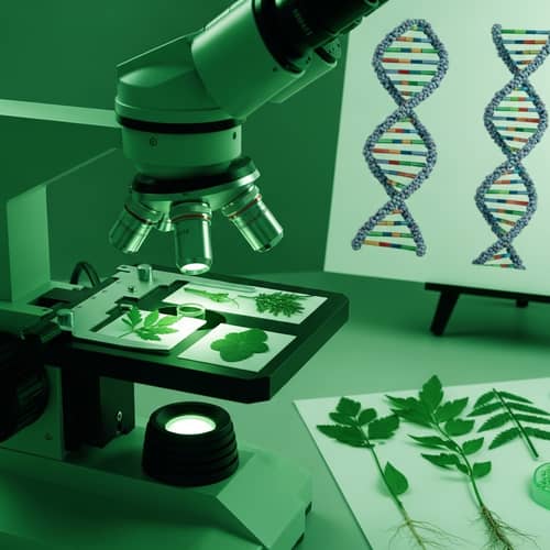 Green Theme DNA Modification on Plants | Microscope Study