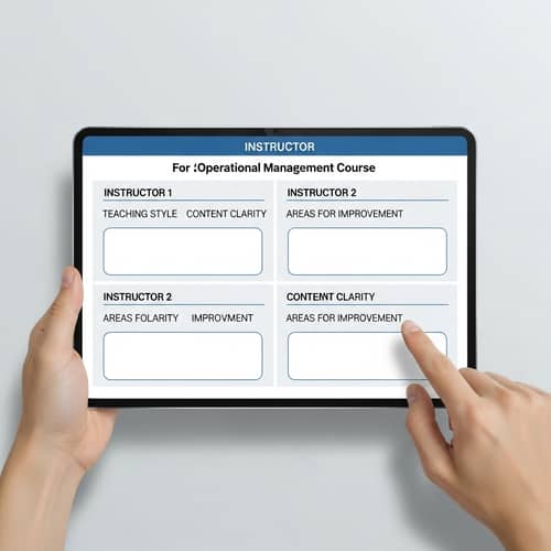Suggestion & Criticism Template for Operational Management Instructors