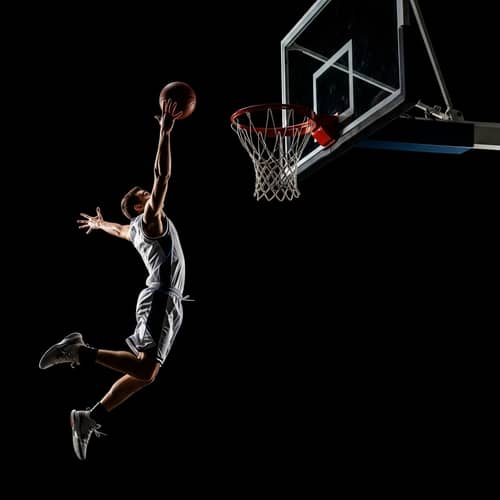 Exciting Basketball Leap in Action