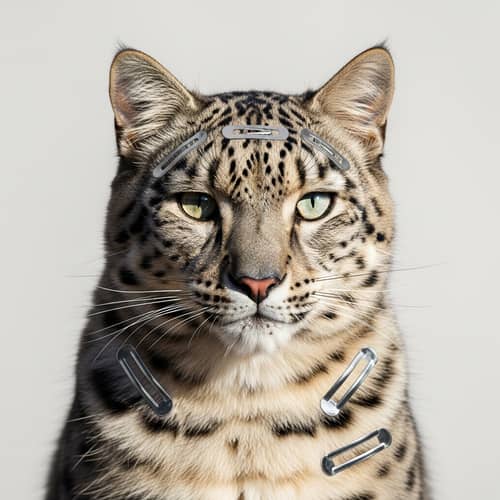 Brave Village Cat Transformed into Snow Leopard with 3 Clips