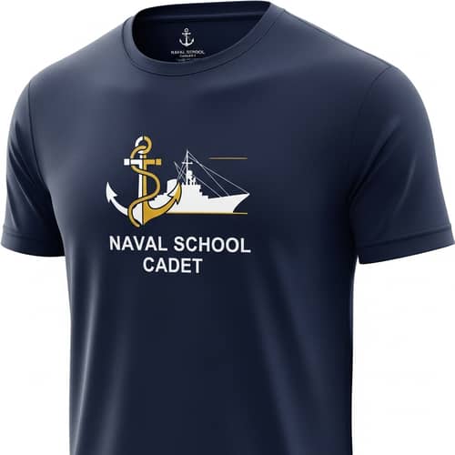 Minimalist Naval School Cadet Sports T-Shirt Design
