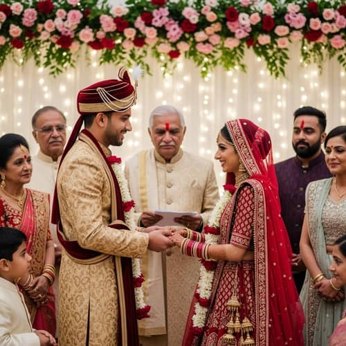 Indian Bride and Groom Wedding Vows Ceremony