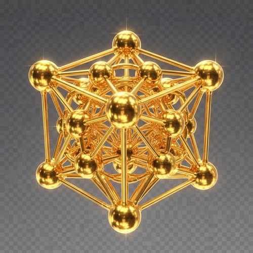 Golden Metatron's Cube Symbol | Sacred Geometry in Radiant Gold