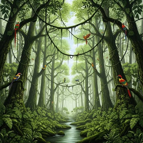 Vibrant Rainforest Landscape | Natural Geometry Display