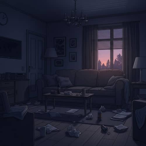 Twilight Room Decor | Tranquil Sofa Setting with Litter