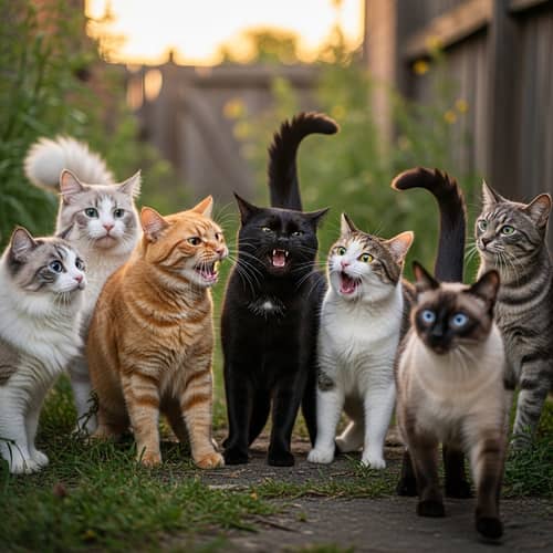 Cat Fight Intervention: Animated Image of Cats in Heated Dispute