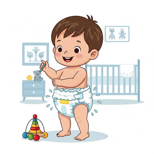 Adorable Toddler Playing in Nursery with Toy