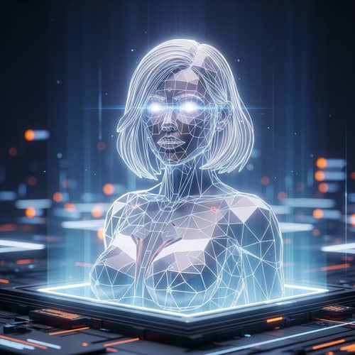 AI Entity Digital Art | Geometric Female Figure