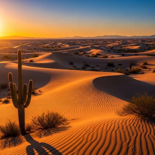 Unique Abstract Desert Landscape with Wavy Sand Dunes