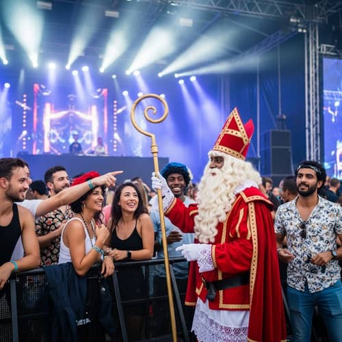 Sinterklaas Festival: Cultural Celebration at Techno Stage in Netherlands