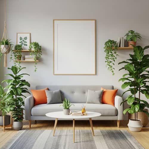 Hyperrealistic Illustration of Cozy Living Room in Berlin