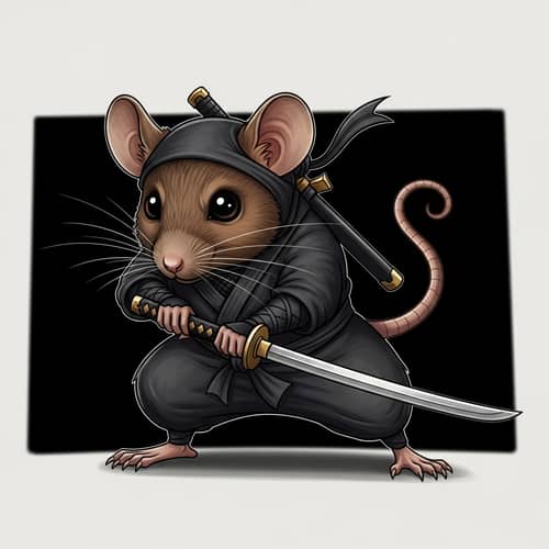 Ninja Mouse | Stealthy Combatant in Dark Ninja Suit