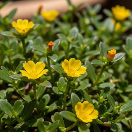 Verdolaga: Succulent Leaves & Bright Yellow Flowers