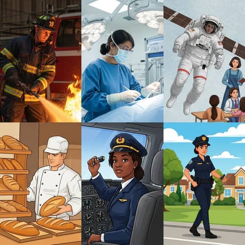 Diverse Professions Showcase: Firefighter, Surgeon, Astronaut & More