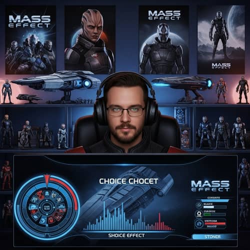 Digital Illustration of Average Mass Effect Player in Action