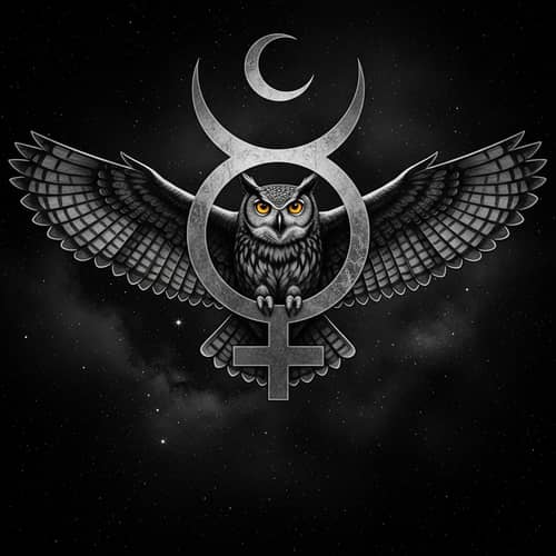 Enigmatic Owl in Celestial Night Sky
