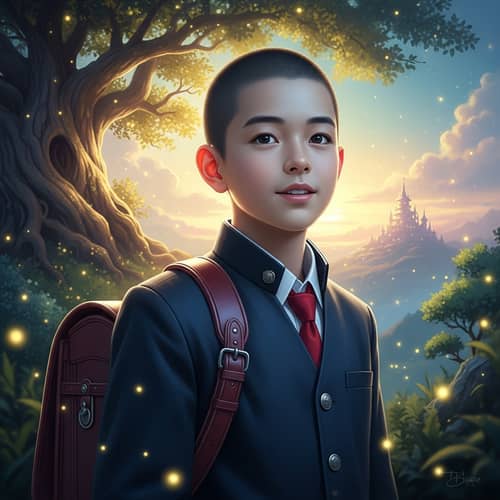 Young East Asian School Student Portrait | Classic Fairytale Atmosphere