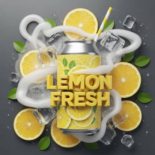 Lemon Fresh Soft Drink Bottle | Realistic 4K Image