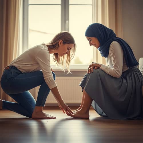 Friendship Gesture in Romantic Realism Art