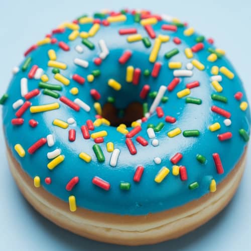 Delicious Blue Donut with Colorful Sprinkles