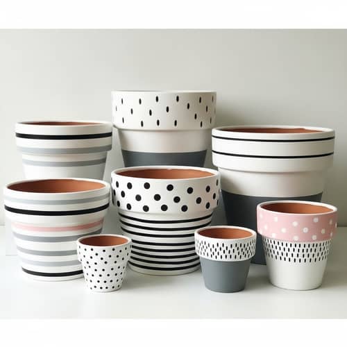 Modern Wholesale Plant Pots | Minimalistic Painted Designs
