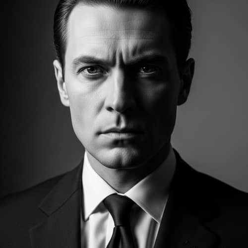 Vladimir Putin: Iconic Black and White Portrait