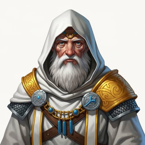 Elderly Monk Cleric: Adventure Themed Dungeons and Dragons Art