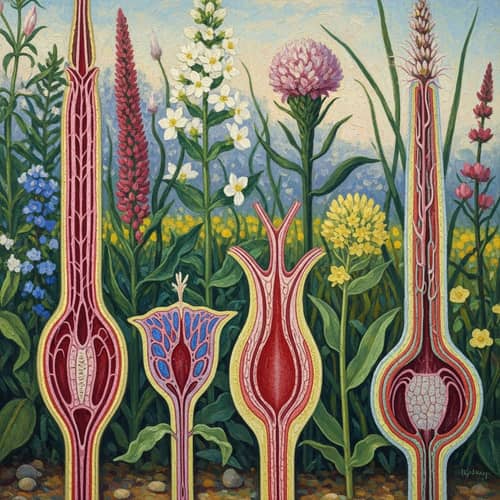 Impressionist Plant Physiology Study | Nature Art Painting