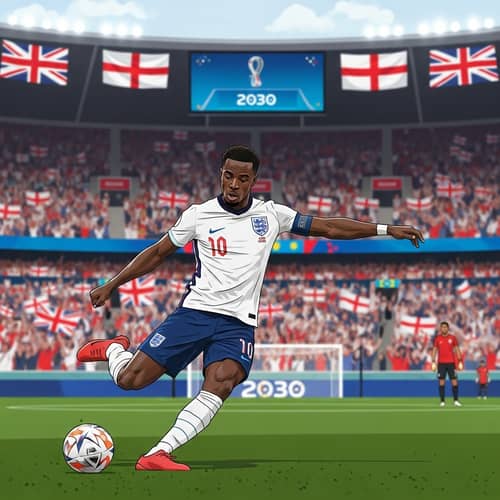 Futuristic World Cup 2030: Afro-Caribbean Footballer's Winning Goal