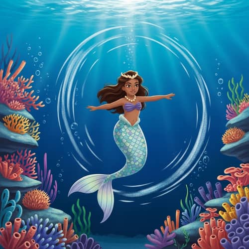 Polynesian Mermaid Saiya in Enchanting Coral Reef Dream