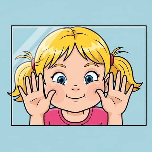 Cartoon Girl Illustration: Childlike Art Style