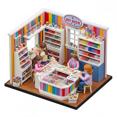 Colorful Miniature DIY Bead Jewelry Store | Handmade Creations