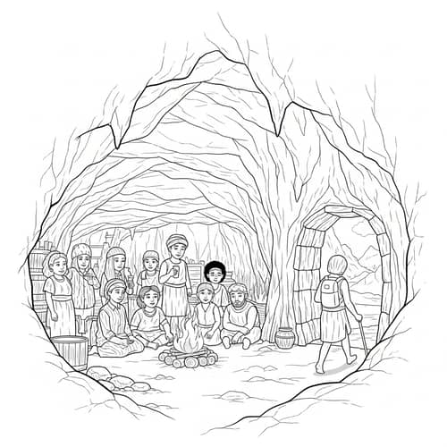 Diverse Individuals in Cave with Shadows Projection
