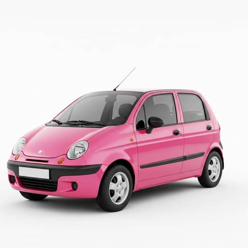 Shiny Bubblegum Pink Daewoo Matiz Car | Sleek Design
