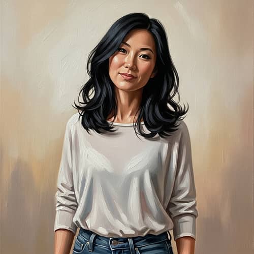 Tranquil East Asian Woman Oil Painting