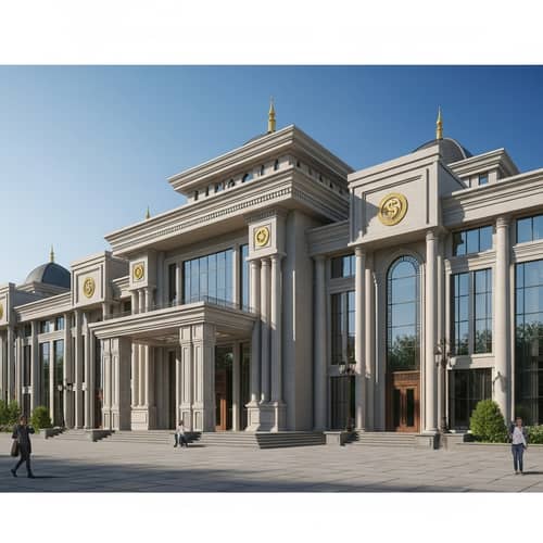 Modern & Neoclassical Presidential Palace with Mongolian Cultural Elements