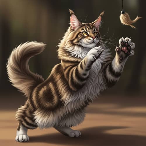 Cat Operating with Vitality and Strength