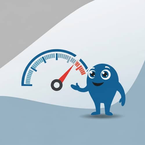 Minimalistic Gauge-Style Advertising Material with Blue & Grey Palette