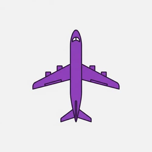 Vibrant Purple Airplane Icon Design