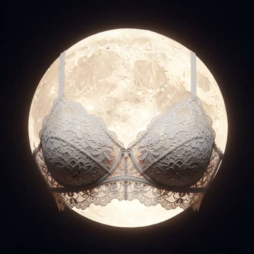 Anthropomorphized Moon in Lace Bra