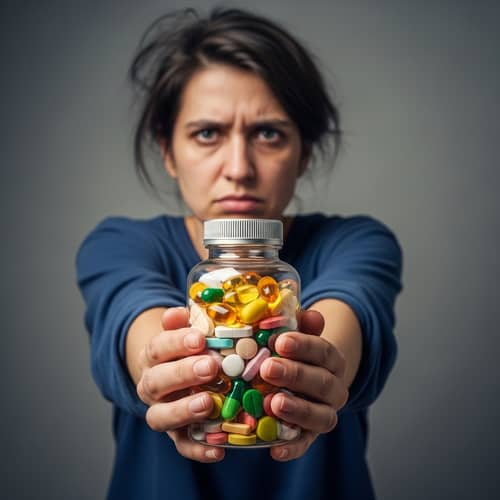 Worn-Out Individual Clutching Dietary Supplements | Health Hope