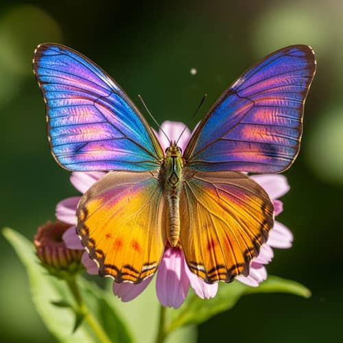 Stunning Butterfly with Vibrant Blue and Purple Wings