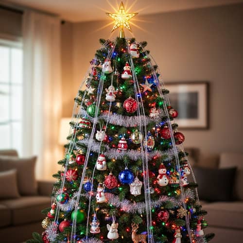 Colorful Christmas Tree Decoration | Festive Holiday Ornaments