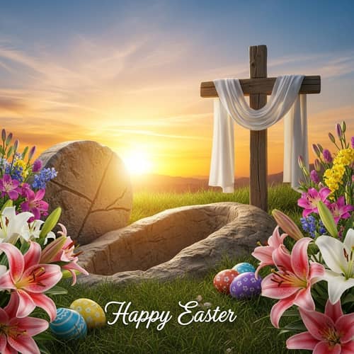 Christian Card for Easter | Resurrection of Christ Symbol