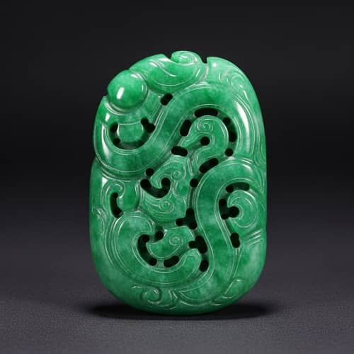 Exquisite Chinese Jade: Lustrous Green Artifact with Timeless Craftsmanship