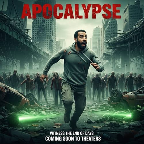 Apocalypse Movie Poster: Fear in a Zombie Horde