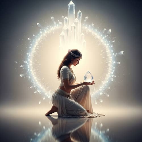 South Asian Goddess Reflecting on Ground | Crystalic Aura