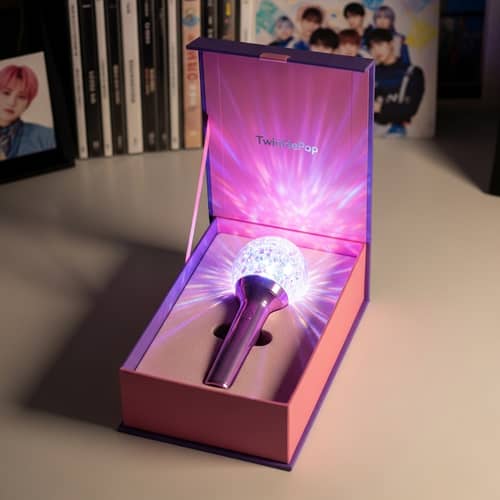 Purple and Pink Kpop Lightstick with Box | Unique Fan Merchandise