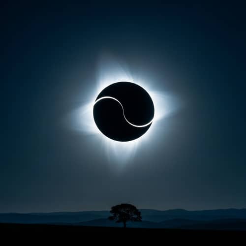 Stunning Solar Eclipse Image with Radiant Halo Effect